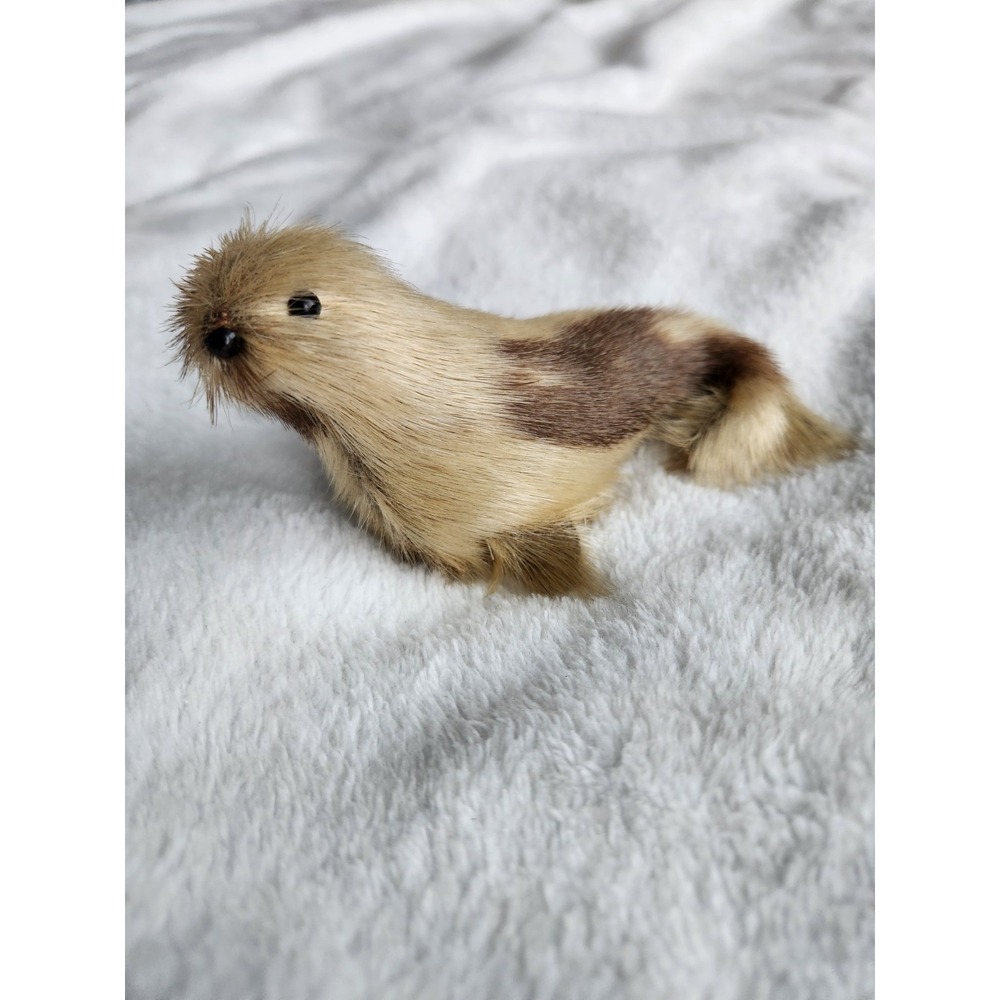 Vintage Toy Stuffed Miniature Seal Skin Pup Figure Real Fur Inuit Souvenir (B)